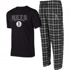 Пижама штаны и футболка Brooklyn Nets College Concepts Arctic - Black/Gray