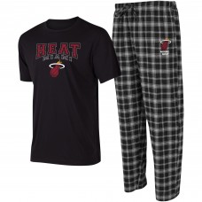 Пижама штаны и футболка Miami Heat College Concepts Arctic - Black/Gray