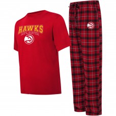 Пижама штаны и футболка Atlanta Hawks College Concepts Arctic - Red/Black