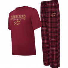 Пижама штаны и футболка Cleveland Cavaliers College Concepts Arctic - Wine/Black