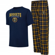 Пижама штаны и футболка Denver Nuggets College Concepts Arctic - Navy/Gold