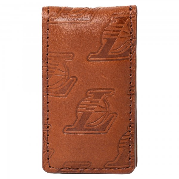 Los Angeles Lakers Lusso Sammy Magnetic Money Clip - Brown