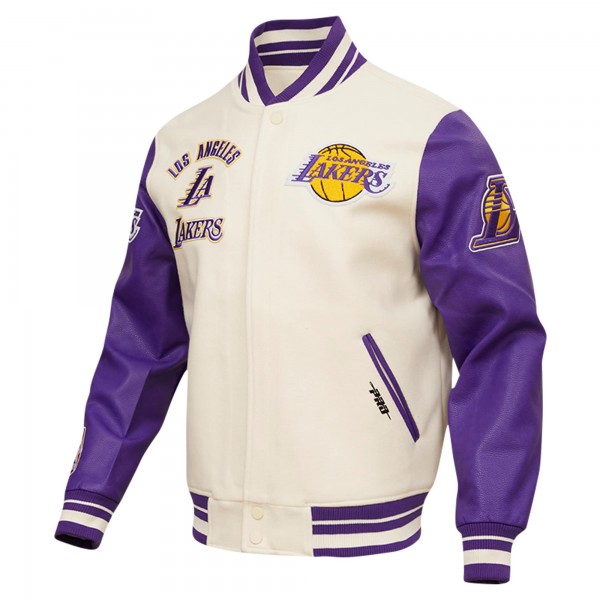 Кофта на молнии Los Angeles Lakers Pro Standard Retro Classic Varsity - Cream