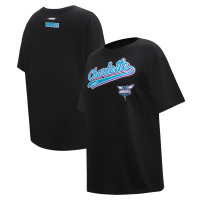 Женская футболка Charlotte Hornets Pro Standard Black Script Boyfriend