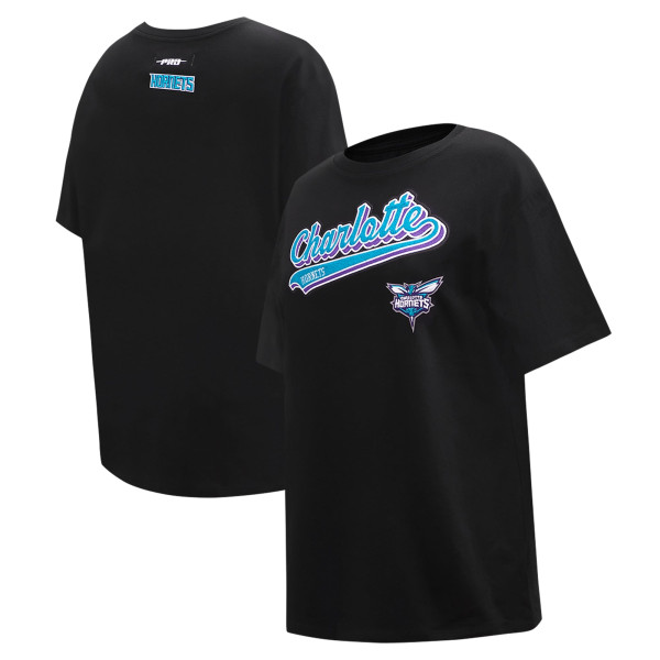 Женская футболка Charlotte Hornets Pro Standard Black Script Boyfriend