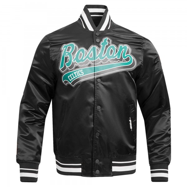 Куртка Boston Celtics Pro Standard Script Tail Satin Varsity - Black