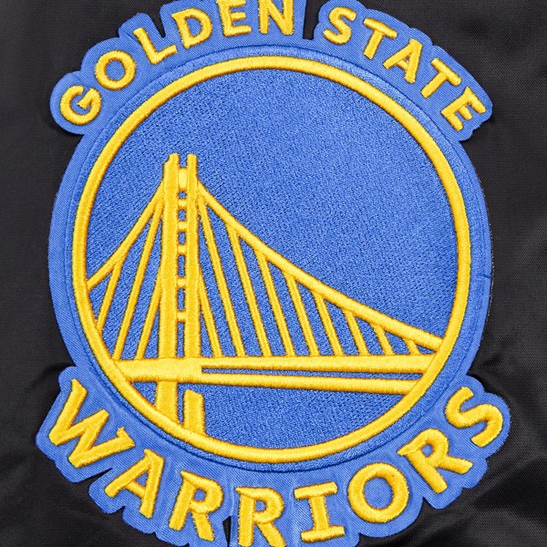 Бомбер Golden State Warriors Pro Standard Script Tail Full-Snap Satin Varsity - Black