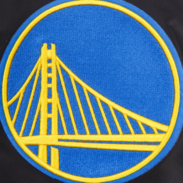 Бомбер Golden State Warriors Pro Standard Script Tail Full-Snap Satin Varsity - Black
