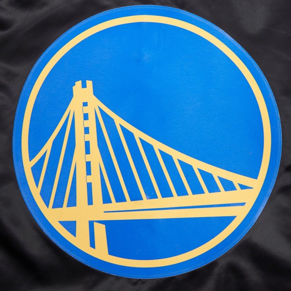 Бомбер Golden State Warriors Pro Standard Script Tail Full-Snap Satin Varsity - Black