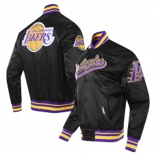 Куртка на кнопках Los Angeles Lakers Pro Standard Script Tail Satin Varsity - Black