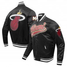 Куртка на кнопках Miami Heat Pro Standard Script Tail Satin Varsity - Black