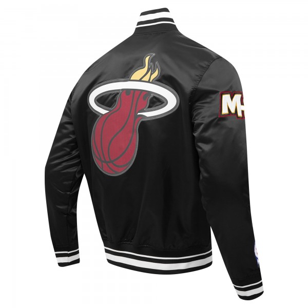 Куртка на кнопках Miami Heat Pro Standard Script Tail Satin Varsity - Black
