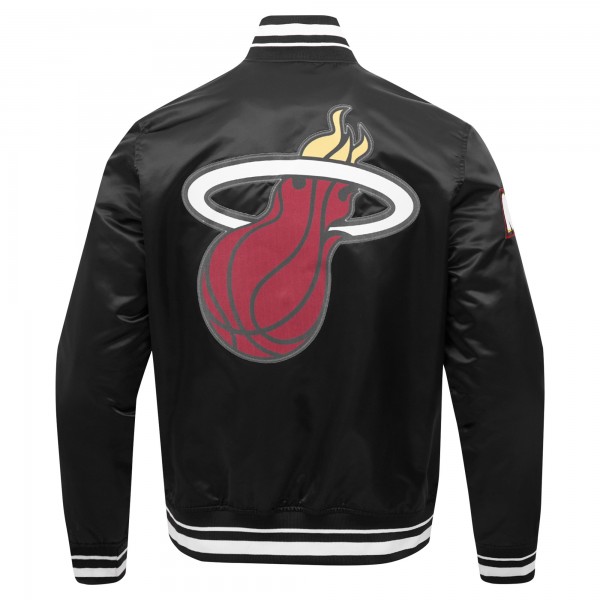 Куртка на кнопках Miami Heat Pro Standard Script Tail Satin Varsity - Black