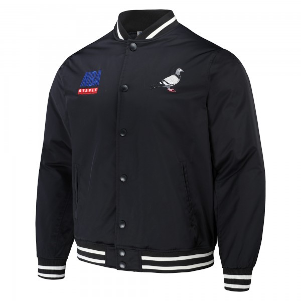 Бомбер на кнопках NBA x Staple All Teams Pennant Woven - Black
