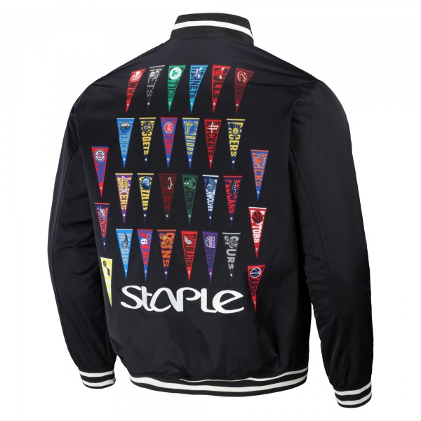Бомбер на кнопках NBA x Staple All Teams Pennant Woven - Black