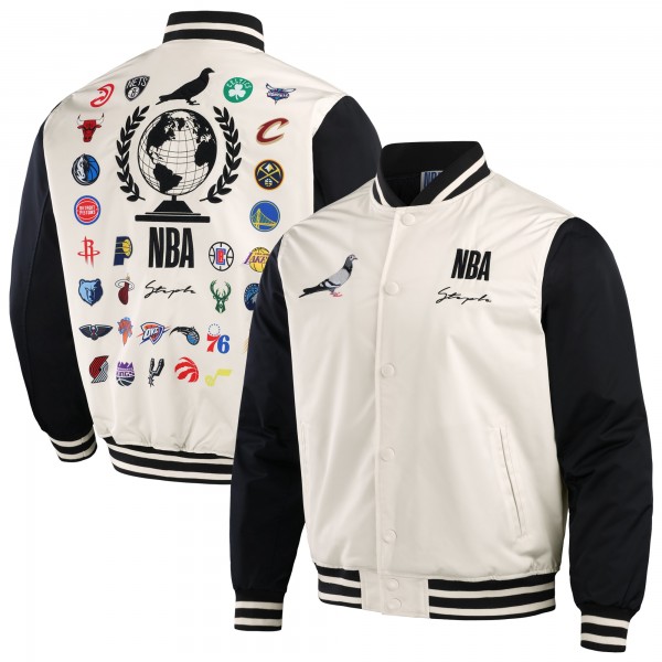 Бомбер на кнопках NBA x Staple All Teams Origins - White/Black