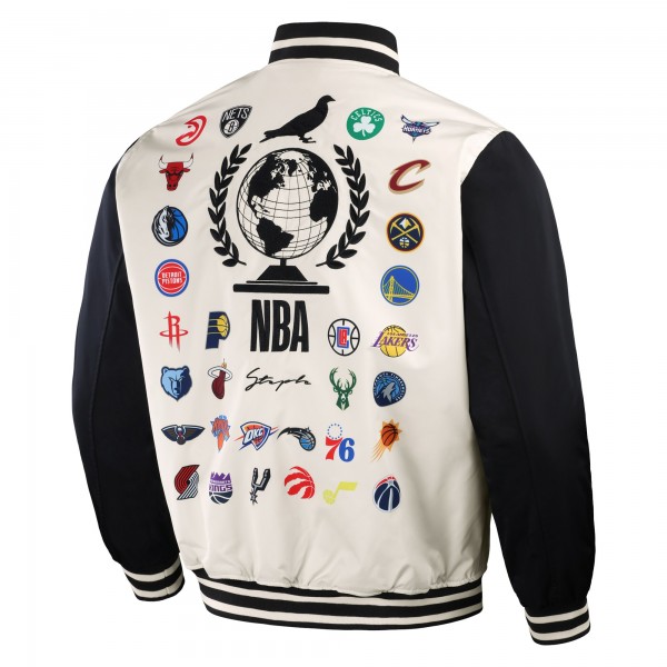 Бомбер на кнопках NBA x Staple All Teams Origins - White/Black