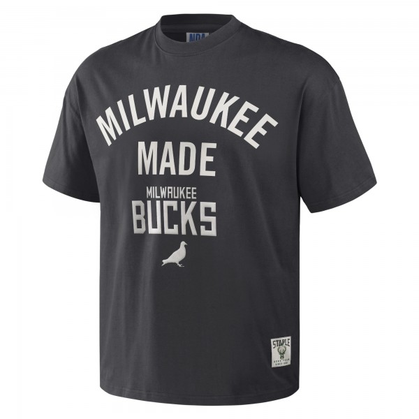 Футболка Milwaukee Bucks NBA x Staple Heavyweight Oversized - Anthracite