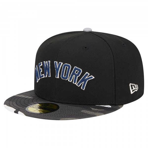 Бейсболка New York Yankees New Era Black Metallic Camo 59FIFTY