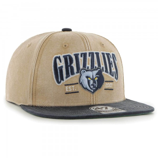 Memphis Grizzlies 47 Khaki/Navy Chilmark Captain Snapback