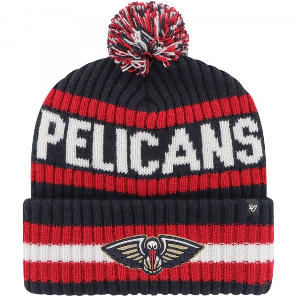 Шапка с помпоном New Orleans Pelicans 47 Navy Bering Cuffed Knit