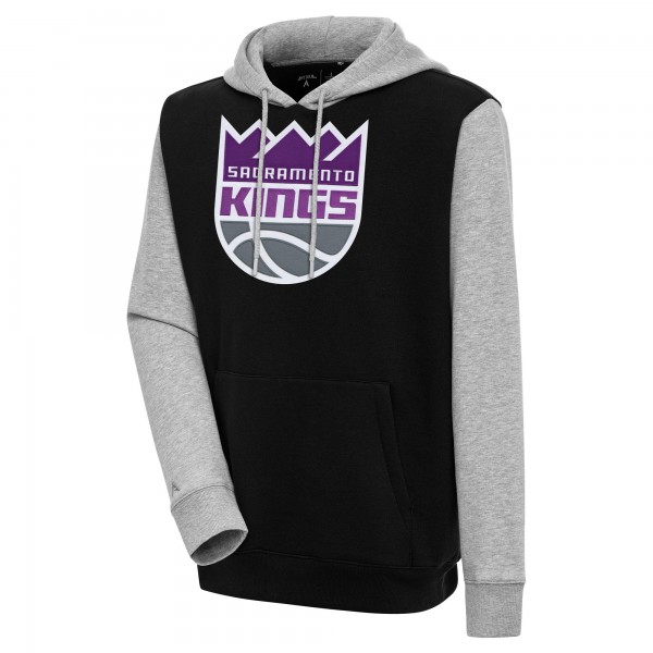 Толстовка Sacramento Kings Antigua Victory Colorblock - Black/Heather Gray