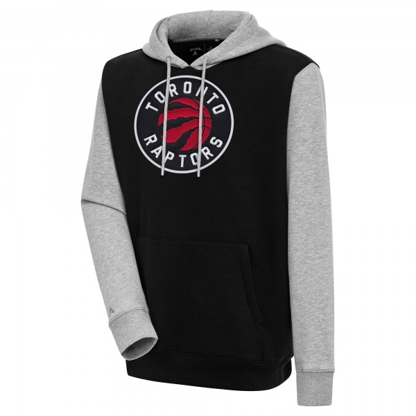 Толстовка Toronto Raptors Antigua Victory Colorblock - Black/Heather Gray