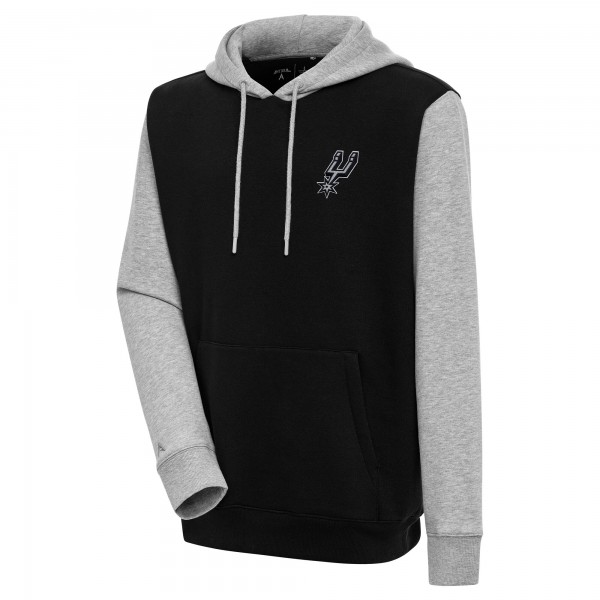 Толстовка San Antonio Spurs Antigua Victory Colorblock - Black/Heather Gray