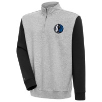 Кофта на короткой молнии Dallas Mavericks Antigua Victory Colorblock - Heather Gray/Black