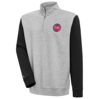 Кофта на короткой молнии Detroit Pistons Antigua Victory Colorblock - Heather Gray/Black