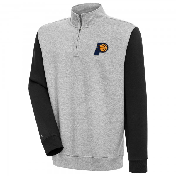 Кофта на короткой молнии Indiana Pacers Antigua Victory Colorblock - Heather Gray/Black