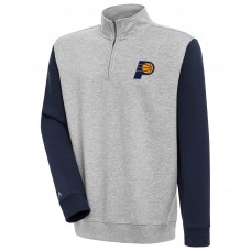 Кофта на короткой молнии Indiana Pacers Antigua Victory Colorblock - Heather Gray/Navy