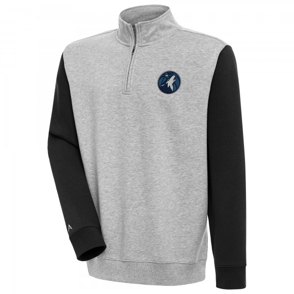 Кофта на короткой молнии Minnesota Timberwolves Antigua Victory Colorblock - Heather Gray/Black