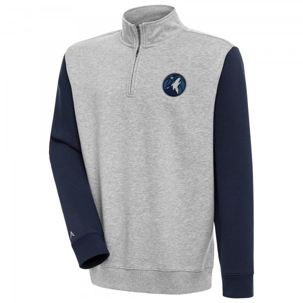 Кофта на короткой молнии Minnesota Timberwolves Antigua Victory Colorblock - Heather Gray/Navy