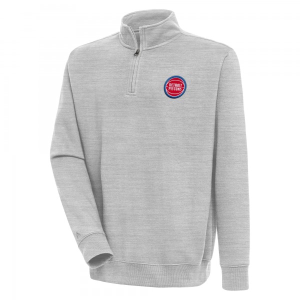 Кофта на короткой молнии Detroit Pistons Antigua Victory - Heather Gray