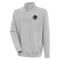 Golden State Warriors Antigua Heather Gray Victory Quarter-Zip Pullover Top