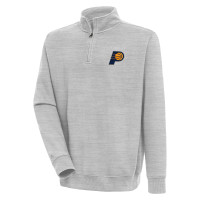 Indiana Pacers Antigua Heather Gray Victory Quarter-Zip Pullover Top