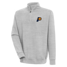 Indiana Pacers Antigua Heather Gray Victory Quarter-Zip Pullover Top