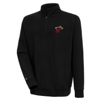 Miami Heat Antigua Black Victory Quarter-Zip Pullover Top