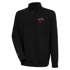 Miami Heat Antigua Black Victory Quarter-Zip Pullover Top