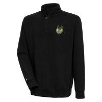 Кофта на короткой молнии Milwaukee Bucks Antigua Victory - Black