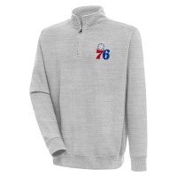 Кофта на короткой молнии Philadelphia 76ers Antigua Victory - Heather Gray