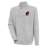 Кофта на короткой молнии Portland Trail Blazers Antigua Victory - Heather Gray