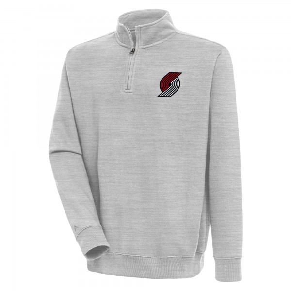 Кофта на короткой молнии Portland Trail Blazers Antigua Victory - Heather Gray