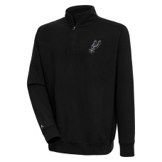 San Antonio Spurs Antigua Black Victory Quarter-Zip Pullover Top