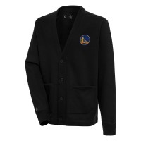 Golden State Warriors Antigua Black Victory Button-Up Cardigan