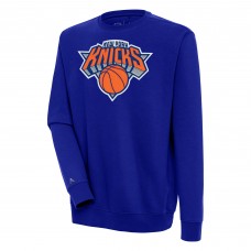 New York Knicks Antigua Blue Victory Pullover Sweatshirt