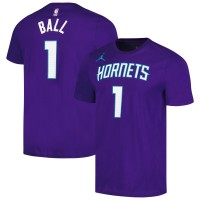 Именная футболка LaMelo Ball Charlotte Hornets Jordan Brand 2022/23 Statement Edition - Purple