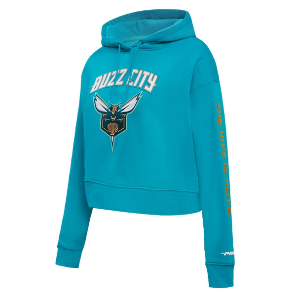 Женская толстовка Charlotte Hornets Pro Standard Teal 2023/24 City Edition Cropped