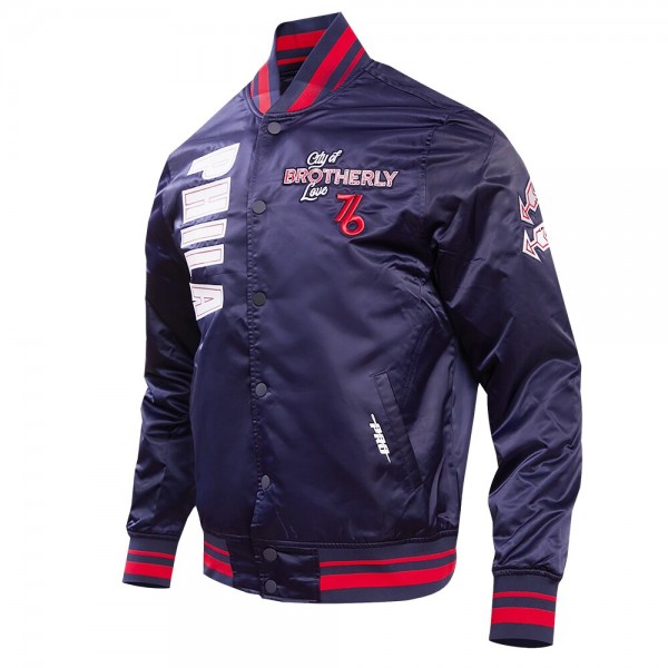 Куртка на кнопках Philadelphia 76ers Pro Standard 2023/24 City Edition Satin - Navy